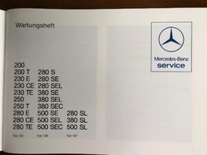 wartungsheft-benzin1 Wartungsheft Benziner ab MOPF W123 original